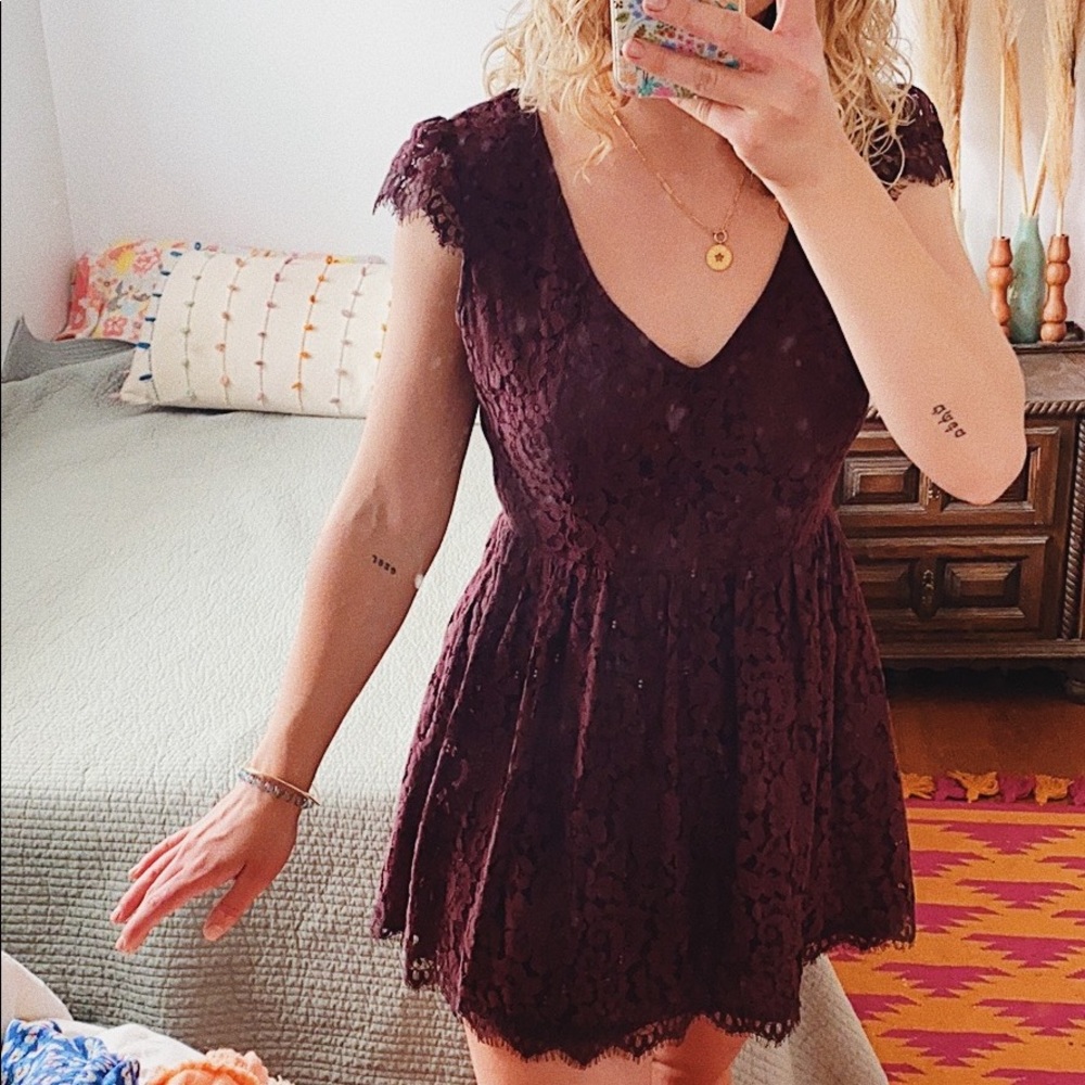 UO burgundy lace dress